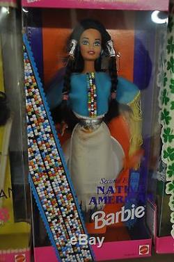 Barbie Dolls Of The World Beaucoup De 7 Toutes Les Nouveau Nrfb Nib, Y Compris Irlandais, Russe +