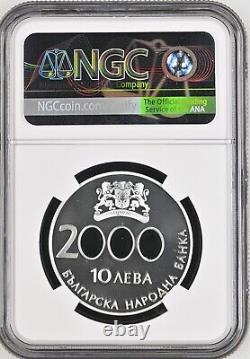 Bulgarie 10 leva 2000 NGC PF69 TOP POP! Début du nouveau millénaire en argent