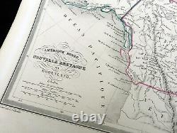Carte Ancienne De L'alaska Russe Est Nouvelle-bretagne Canada Groenland Amérique 1846