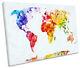 Carte Du Monde Image Colorée Single Canvas Wall Art Imprimer