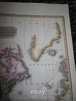 Carte en couleur de 1812 du monde sur la projection de Mercator Partie occidentale par Neele