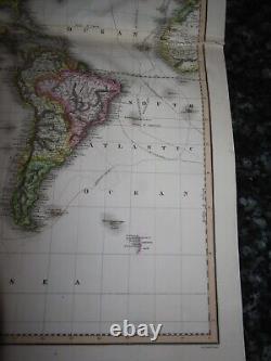 Carte en couleur de 1812 du monde sur la projection de Mercator Partie occidentale par Neele