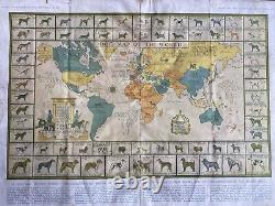 Carte rare des chiens du monde en 1935 par J. L. Smith pour The Illustrated London News