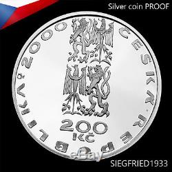 Czech Silver Coin Proof (2000) Le Début Du Nouveau Millénaire 200 Czk