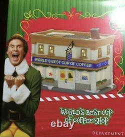 Département 56 Elf The Movie World’s Best Cup Of Coffee Shop New-retired Worlds