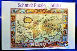 Énorme Schmidt Jigsaw Puzzle Ancienne Carte Des Pièces Du Monde 6000/02766 / Nouveau