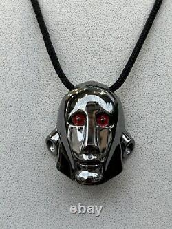 Frank le Robot pendentif en argent sterling noir rhodium 925 Reine Nouvelles du monde