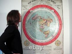 Giant Flat Earth Poster Print, Gleasons Nouvelle Carte Standard Du Monde 1892 XXL