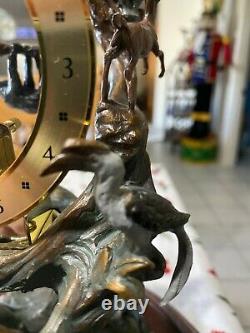 Guardians Of The World Bronze Clock Artiste Steven Lord Franklin Mint Nouveau