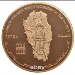 JORDAN 5 Dinars 2007 Bronze Proof 'Nouvelles Sept Merveilles du Monde Petra' 120g