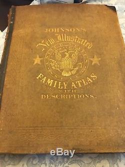 Johnsons New Illustrated Couverture Rigide Famille Atlas Du Monde 1862