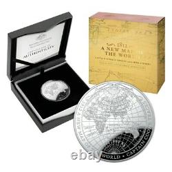 LES PISTES DU CAPITAINE COOK UNE NOUVELLE CARTE DU MONDE 1812 1oz PIÈCE DE MONNAIE EN ARGENT PROOF BOMBÉ $5