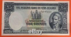 La Banque De Réserve De La Nouvelle-zélande 5 Livres 1960 1967 Pick 160d Unc Note James Cook