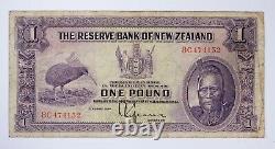 La Banque De Réserve De Nouvelle-zélande 1934 1 1 Livre Note Rare