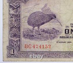 La Banque De Réserve De Nouvelle-zélande 1934 1 1 Livre Note Rare