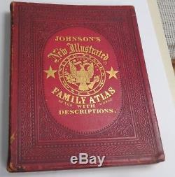 La Nouvelle Atlas Illustré De La Famille De Johnson Du Monde 1865 Toutes Les Pages