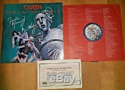 Le Groupe Queen A Signé Un Album De News Of The World Autographié, Lp Coa