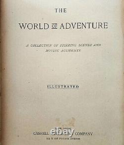 Le Monde de l'Aventure Rare 1880 Compte Historique Illustré Victorien Relié en HC