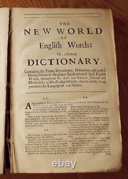 Le Nouveau Monde des Mots Anglais, ou Dictionnaire Général, Edward Phillips, C1700