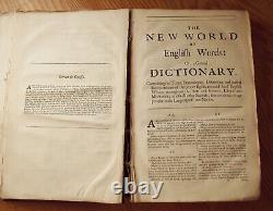 Le Nouveau Monde des Mots Anglais, ou Dictionnaire Général, Edward Phillips, C1700