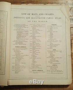 Le Nouvel Atlas Illustré De La Famille Johnson Du Monde 1868 / Cartes Coloriées À La Main