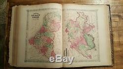 Le Nouvel Atlas Illustré De La Famille Johnson Du Monde 1868 / Cartes Coloriées À La Main