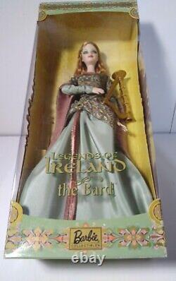 Légendes De L'irlande Le Bard 2003 Barbie Collectibles Doll Avec Stand New In Box