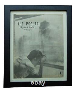 Les Pogues+conte de fées de New York+affiche+publicité+rare Original 1987+encadré+expédition mondiale
