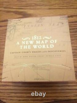 Les traces de Cpt Cook : une nouvelle carte du monde 1812, pièce de 1 once en argent proof bombée de 5 dollars.