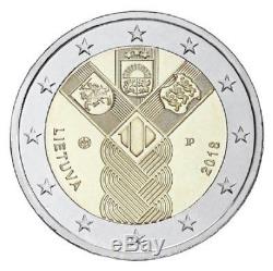 Lituanie 2018 Série De Pièces De Monnaie Le 100ème Anniversaire De La Bu Restauration