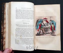 Livre antique de 1858 sur les héros pionniers du Nouveau Monde avec des gravures coloriées à la main