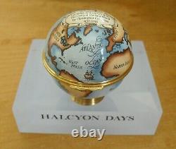 Ltd Ed Halcyon Jours 500e Ann De La Découverte Du Nouveau Globe Mondial Enamel Box