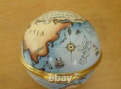 Ltd Ed Halcyon Jours 500e Ann De La Découverte Du Nouveau Globe Mondial Enamel Box