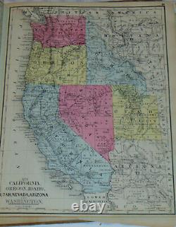 Mitchell’s New School Atlas 1875! États-unis! Pays Du Monde! 44 Cartes