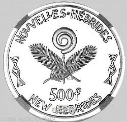 New Hebrides 500 Francs 1979 Argent Ngc Pf67 Ucam Annee De L'enfant Rare Mtg. 500