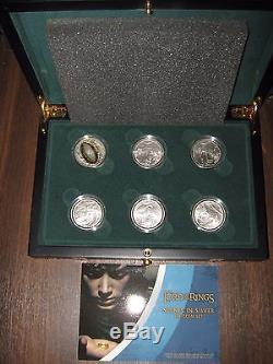 New Zealand Silver Coin Set, 2003 Le Seigneur Des Anneaux 6 Coins