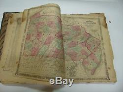 Nouveau Atlas De La Famille Illustré De Johnson Du Monde Cartes Datant De L'ère De La Guerre Civile De 1865