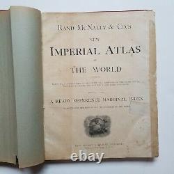 Nouveau Atlas Impérial Du Monde Rand Mcnally 1910 Antique Couverture Hc Livre