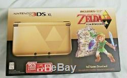 Nouveau Nintendo 3ds XL Legend Of Zelda Lien Entre Worlds Limited Edition Gold
