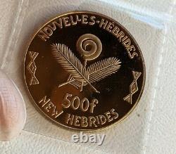Nouveaux Hébrides 500 Francs 1979 Année De La Mintage De L'enfant Seulement 60 Pr68 Cameo Rare