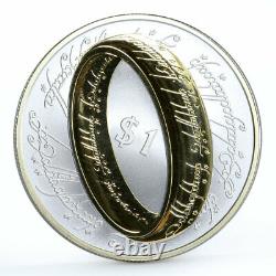 Nouvelle-zélande 1 Dollar Seigneur Des Anneaux L'anneau Unique Pièce D'argent Dorée 2003