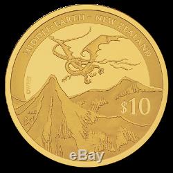 Nouvelle-zélande -2013 Or 10 $ Proof Coin-1 Oz Le Hobbit La Désolation De Smaug