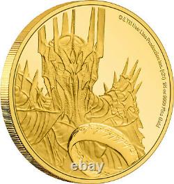 Nouvelle-zélande 2021 1/4 Oz Gold Proof Coin- Seigneur Des Anneaux Sauron