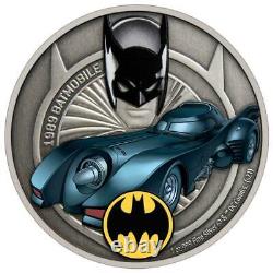 Pièce de monnaie Niue 2021 en argent pur 1 once, modèle 1989 Batmobile Batman