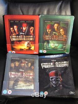 Pirates Des Caraïbes Uk 4 Set De Films Blu-ray Steelbook New Pearl Dead World
