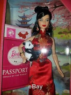 Poupées Barbie Du Monde Collection Chine Passeport Passage Nouveau Dans La Boîte Nib