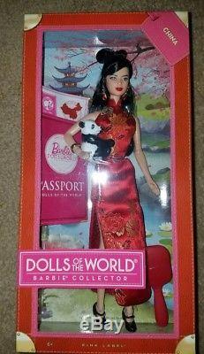 Poupées Barbie Du Monde Collection Chine Passeport Passage Nouveau Dans La Boîte Nib