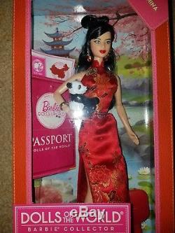 Poupées Barbie Du Monde Collection Chine Passeport Passage Nouveau Dans La Boîte Nib