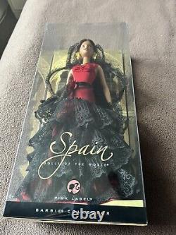 Poupées Barbie Du Monde Espagne Danseuse Espagnole? Étiquette Rose 2008 Nrfb