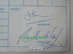 Queen Brian May A Signé News Of The World 1977 Album Autographié Session Log